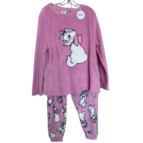 Disney Aristocats Pajamas Set Womens Size XL Pink Cats Shirt Pants Sleepwear - Picture 1 of 10